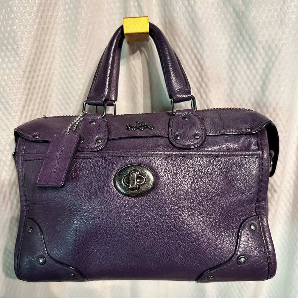Coach Rhyder 24 Purple Leather Crossbody